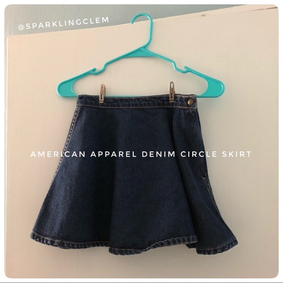 American Apparel Denim Circle Skirt XS Navy - Picture 1 of 4